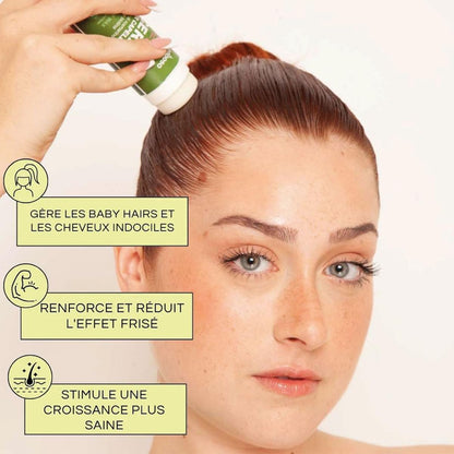 Cire Cheveux Femme Pour Plaquage Avec Biotine Et Huile De Romarin, Anti-Frisottis, Stick Enfant, Wax 100% Naturel Et Végétalien, Certifié, 75Gr