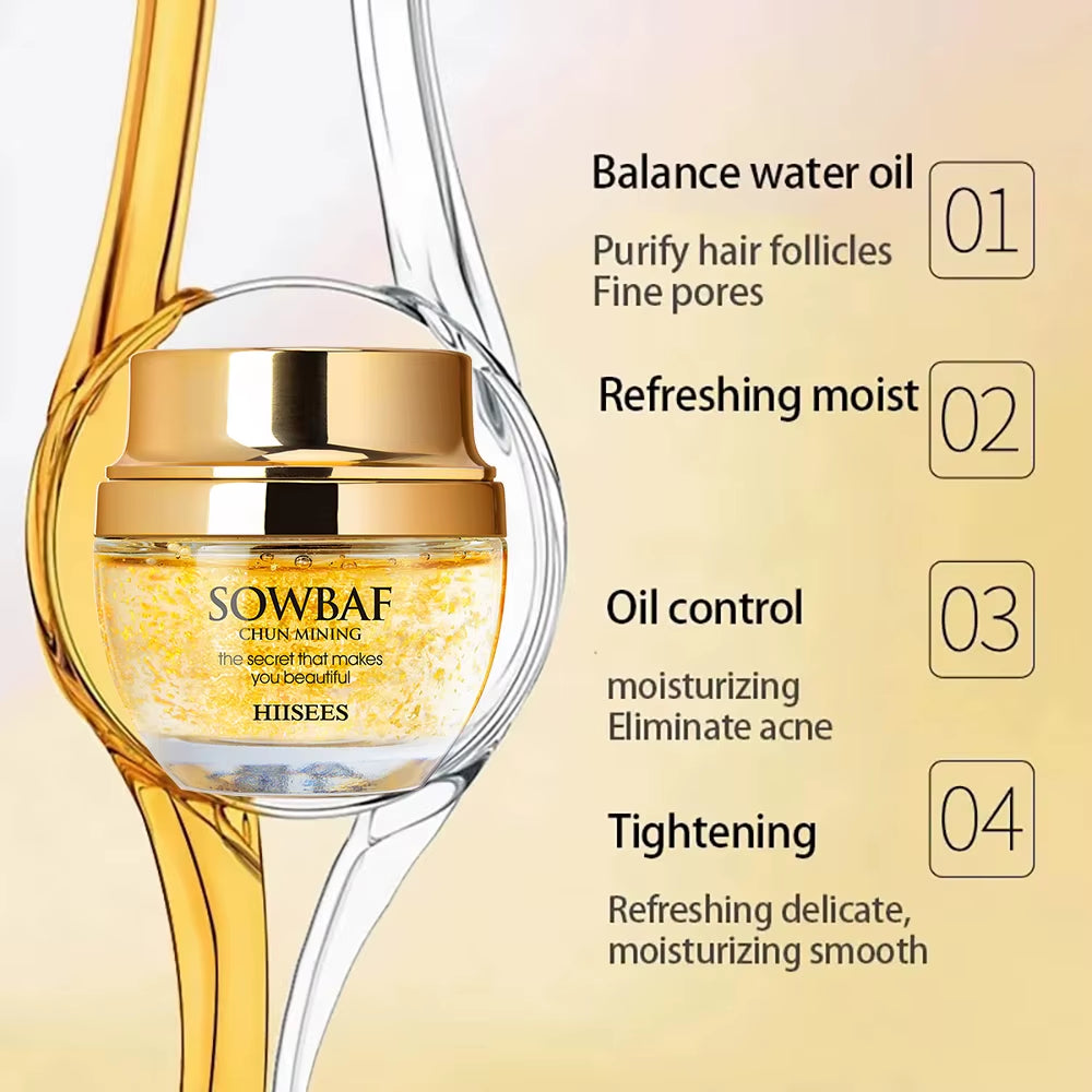 24K Gold Snail Collagen Face Cream Moisturizing Skincare Essential Brightening Anti- Aging Wrinkle Whitening Face Skin Care 50Ml