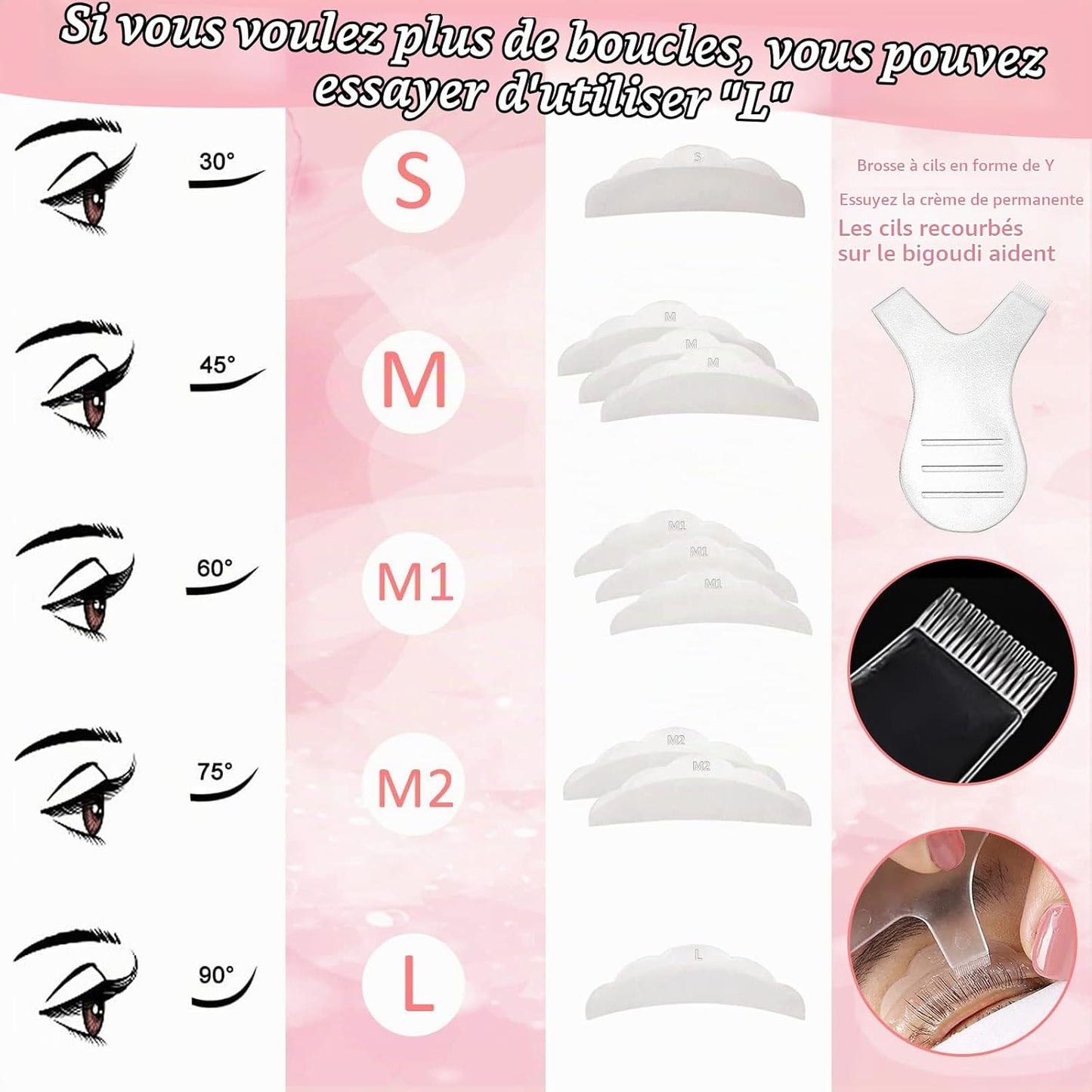 Kit De Levage De Cils Semi-Permanent, Comprend Des Coussinets En Silicone, Un Liquide De Nettoyage, Des Outils De Maquillage Naturels Pour Les Yeux Courbés, Pour Salon De Bricolage, Fêtes, 5