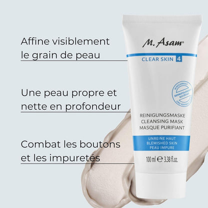 CLEAR SKIN Cleansing Mask (100 Ml) - Masque Visage À L'Argile Apaisant, Combat Les Boutons, Les Impuretés Et Réduit Les Pores, Soin Visage À L'Argile Contre L'Acne, Végétalien