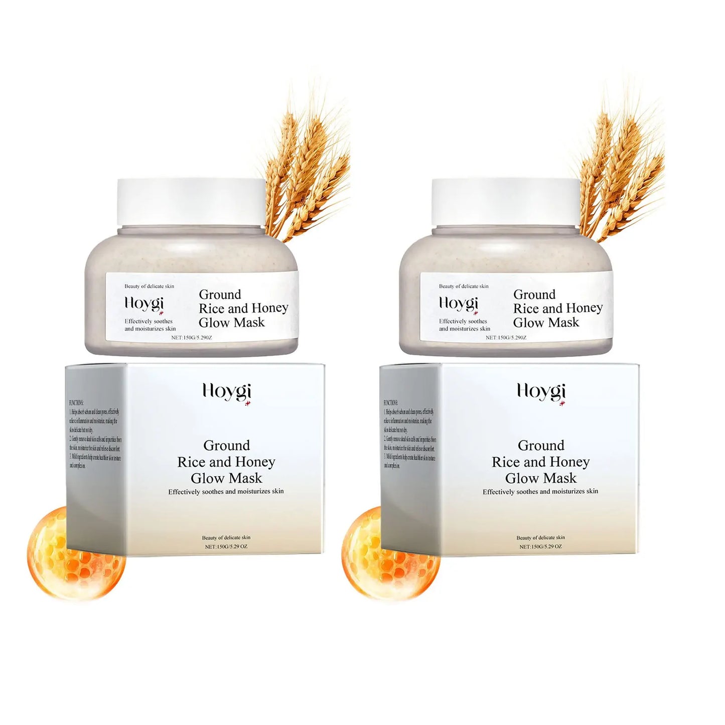 Honey Mask Blackhead Remover Shrink Pores Purified Skin Brightening Oil Control Rice Mud Mask for Face Skin Care Products