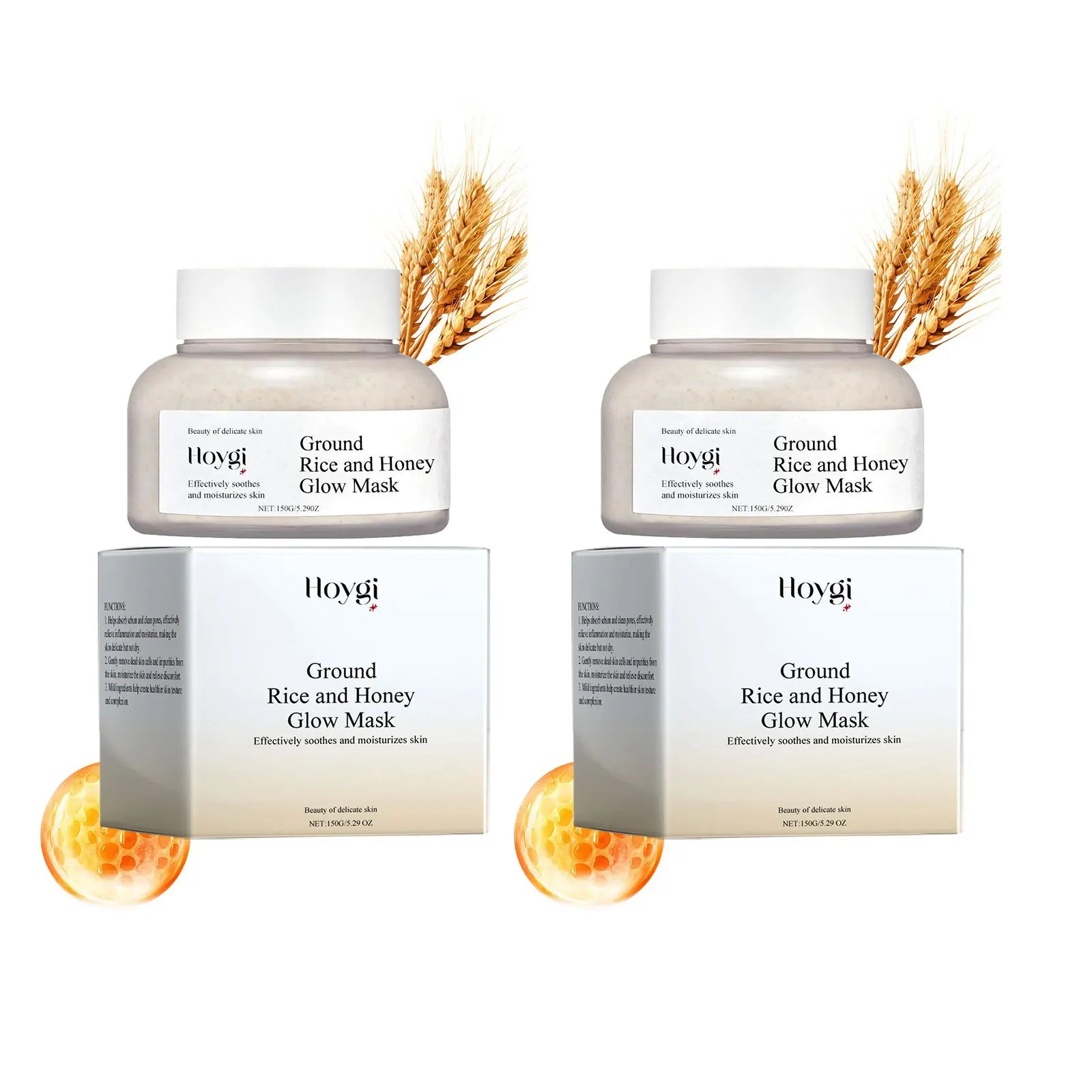 Honey Mask Blackhead Remover Shrink Pores Purified Skin Brightening Oil Control Rice Mud Mask for Face Skin Care Products