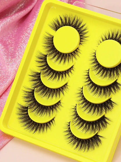 5 Pairs Cat Eye Lashes Faux Mink Eyelashes Winged End Eye Elongated Eyelashes Natural Long Manga Lashes Fake Lashes Makeup