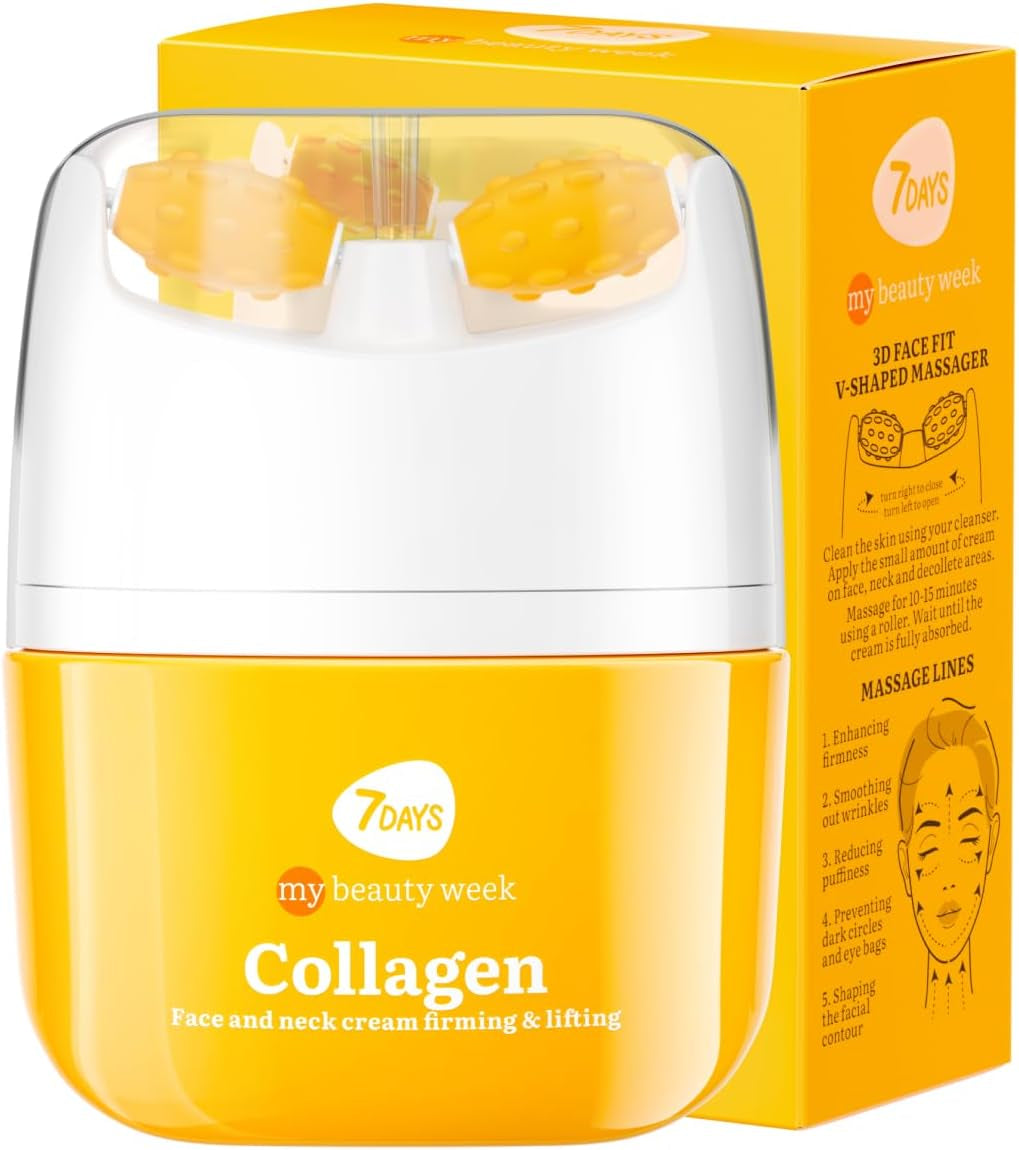 Crème Coréenne Anti-Âge Visage & Cou, Collagène, 40 Ml | Rouleau De Massage, Effet Liftant, Fermeté Et Élasticité, Action Lissante Et Repulpante, Double Menton