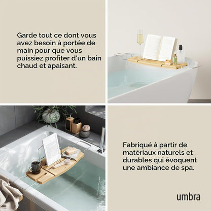 Aquala - Pont De Baignoire Extensible En Bambou, Naturel