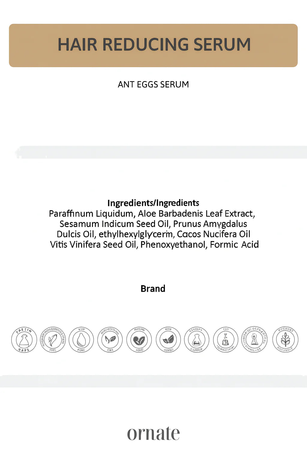 Ant Egg Oil Hair Reduction Serum 30Ml – 0.5% Formic Acid & 10% Aloe Vera