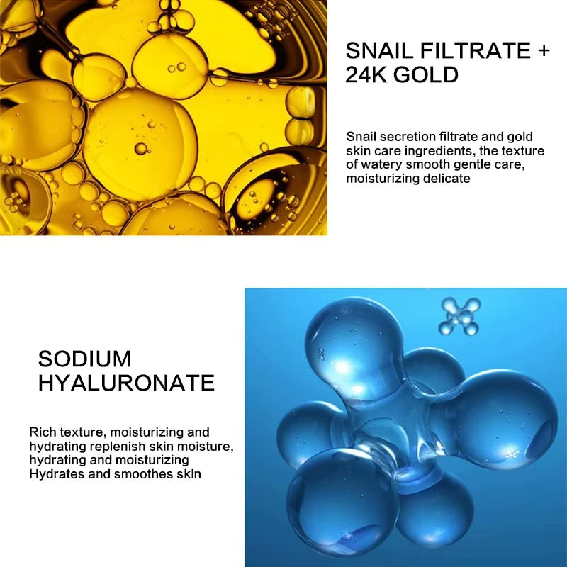 24K Gold Snail Collagen Face Cream Moisturizing Skincare Essential Brightening Anti- Aging Wrinkle Whitening Face Skin Care 50Ml