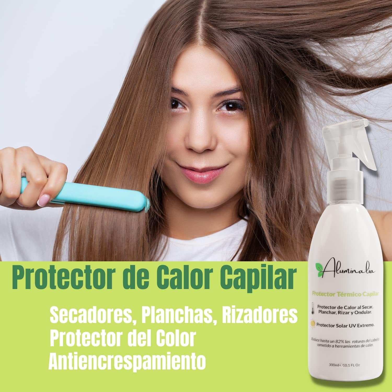 Spray De Protection Chaleur Cheveux - Spray Thermoprotecteur Cheveux Contre Lisseurs, Sèche-Cheveux Et Des Fers À Friser - Protection Des Cheveux Contre Les Rayons UV Du Soleil (300 Ml)