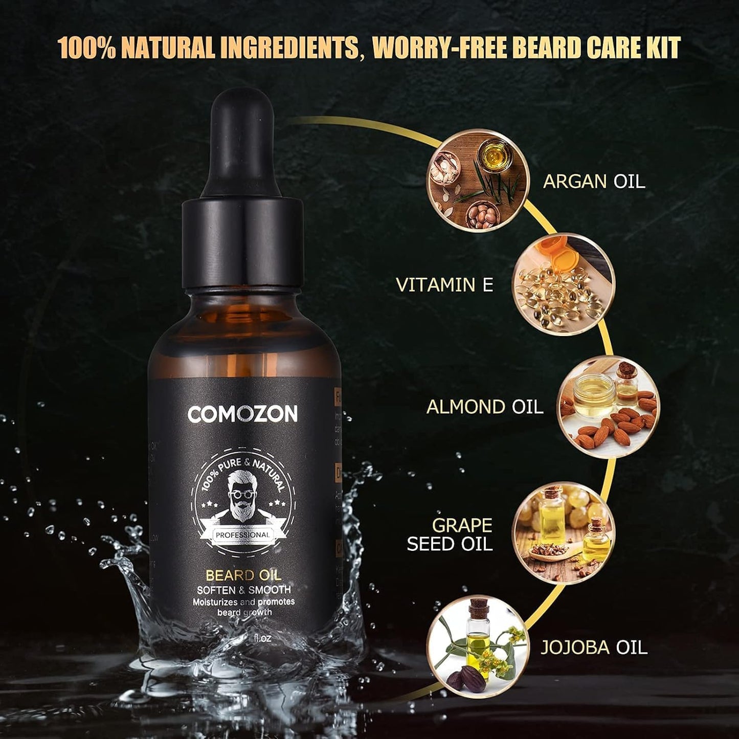 Kit Barbe Homme Complet 12 En 1, Rasoir, Rouleau Barbe, Lames Barbe | Kit De Soin Complet Contenir Huile Barbe, Shampoing Barbe, Crèmes De Barbe, Peigne, Brosse, Ciseaux, Idée Cadeau Pour Homme