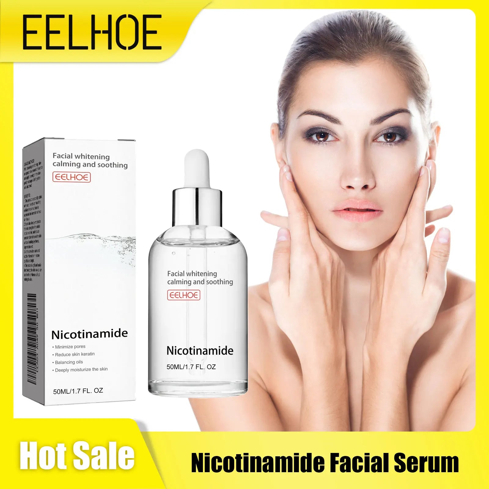 Nicotinamide Face Serum Nourish Face Contour Facial W-Hitening Shrink Pores Pigmentation Remover Skin Care Products 50Ml