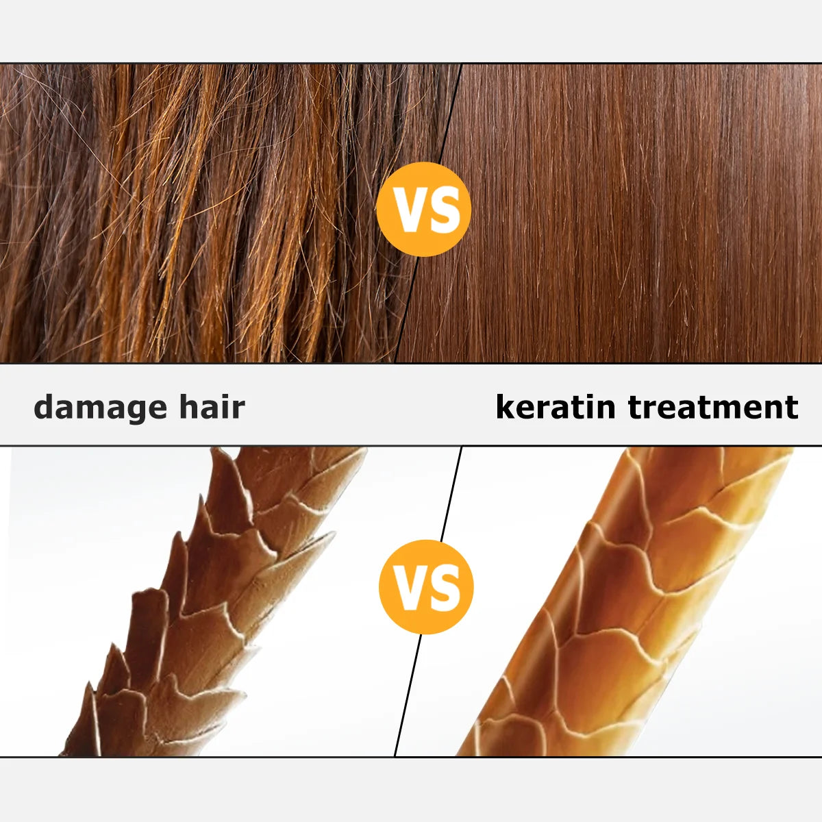 Brazilian Keratin Hair Treatment Formalin Professional Straightening Smoothing Curly Hair Frizz Dry Repair Cream Hair Care