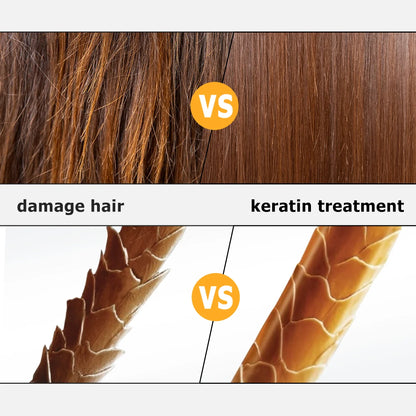 Brazilian Keratin Hair Treatment Formalin Professional Straightening Smoothing Curly Hair Frizz Dry Repair Cream Hair Care