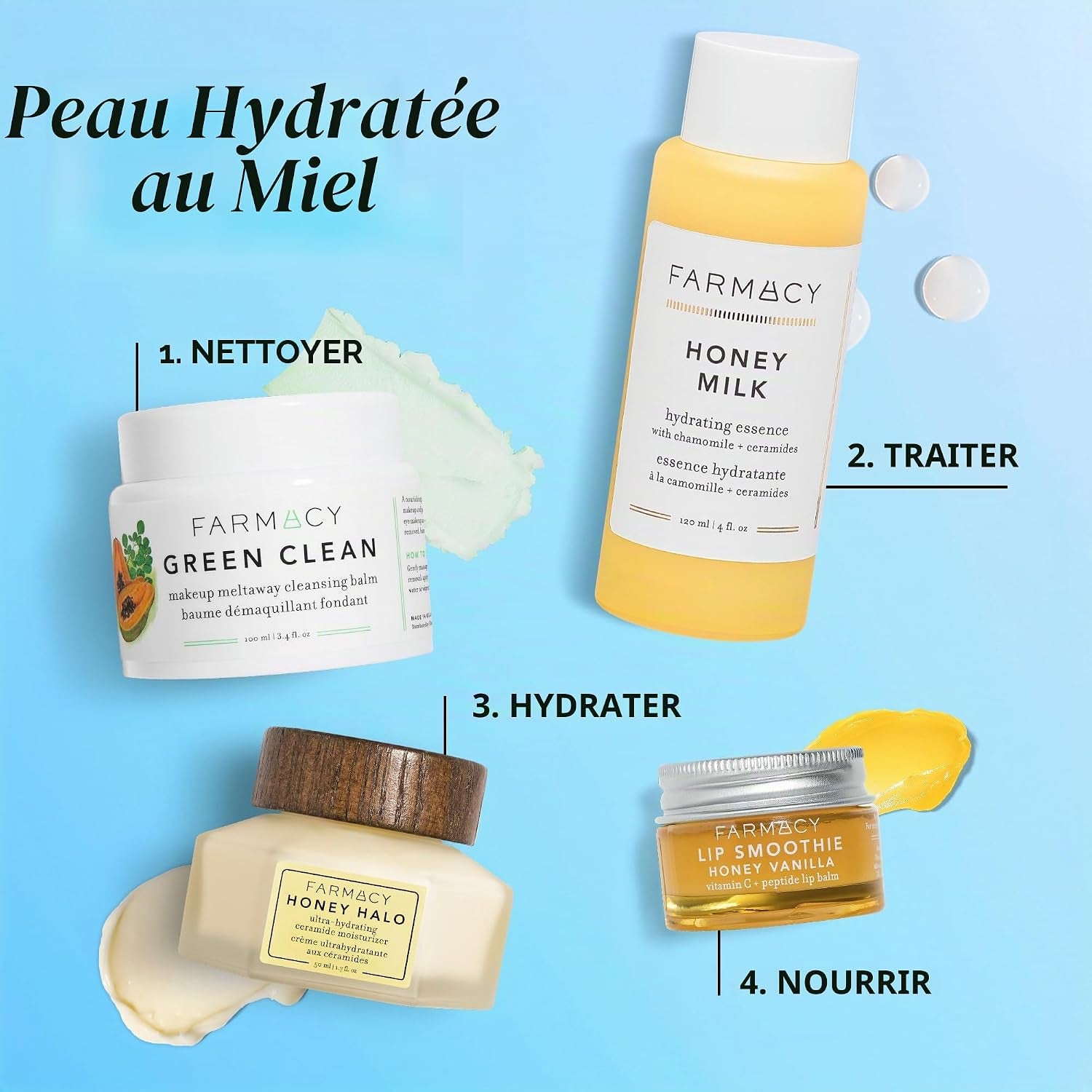 Crème Hydratante Pour Le Visage Honey Halo Ceramide - Lotion Hydratante Pour Le Visage Pour Peau Sèche (1,7 Once)