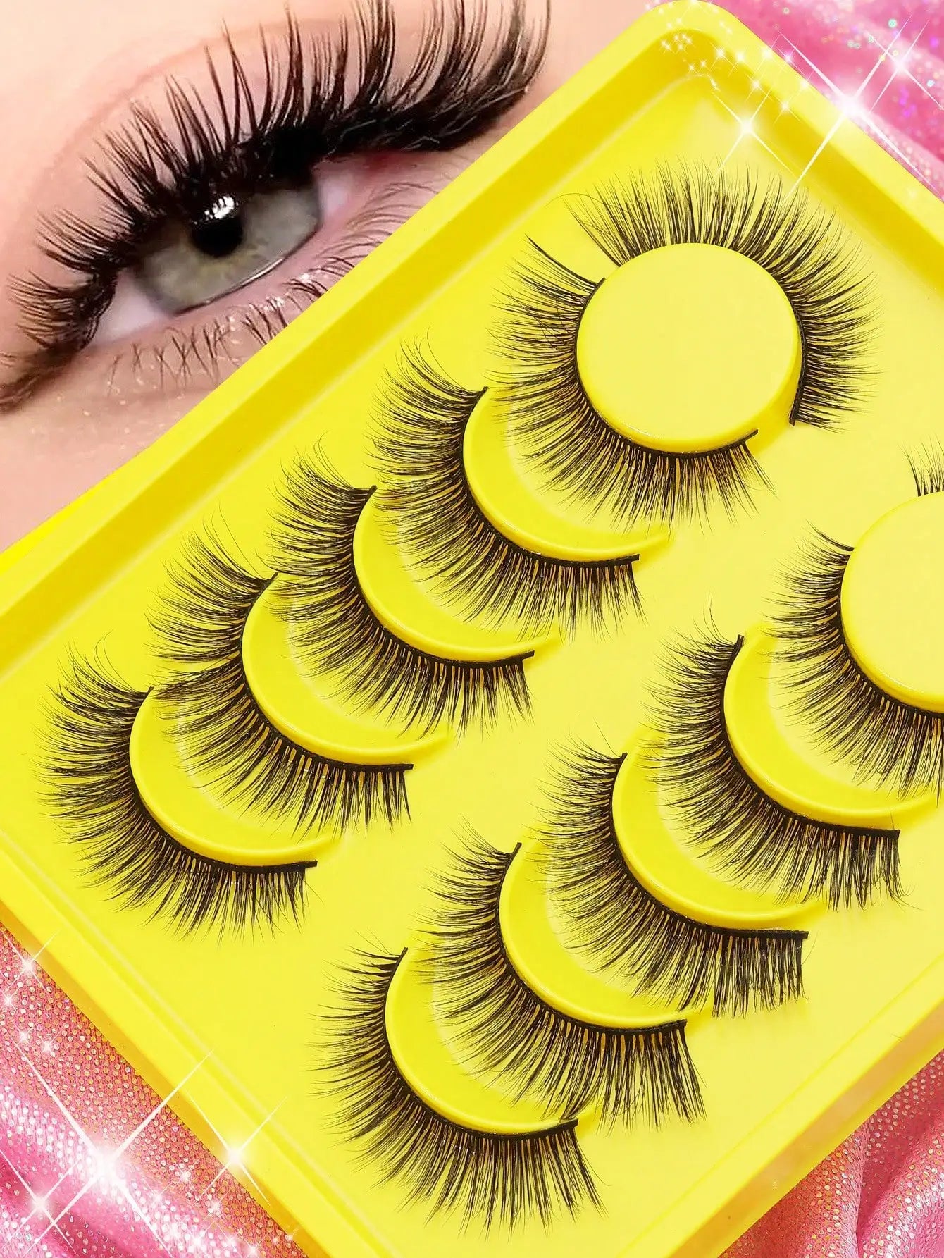 5 Pairs Cat Eye Lashes Faux Mink Eyelashes Winged End Eye Elongated Eyelashes Natural Long Manga Lashes Fake Lashes Makeup