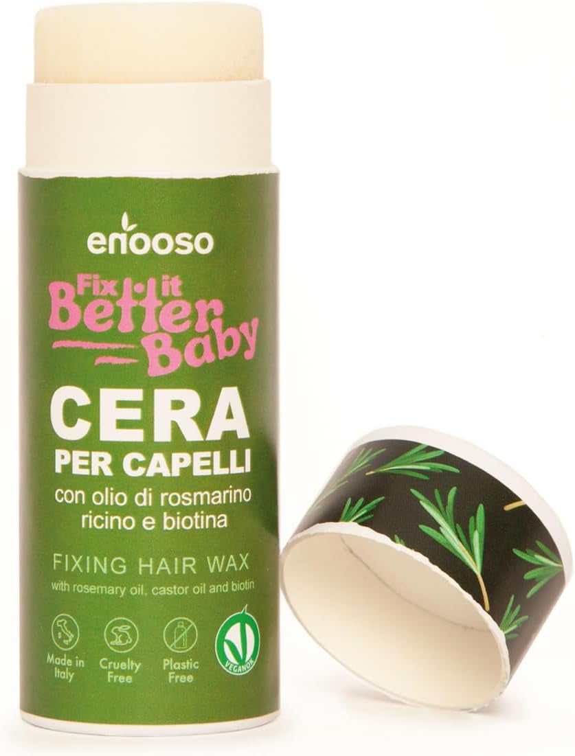Cire Cheveux Femme Pour Plaquage Avec Biotine Et Huile De Romarin, Anti-Frisottis, Stick Enfant, Wax 100% Naturel Et Végétalien, Certifié, 75Gr
