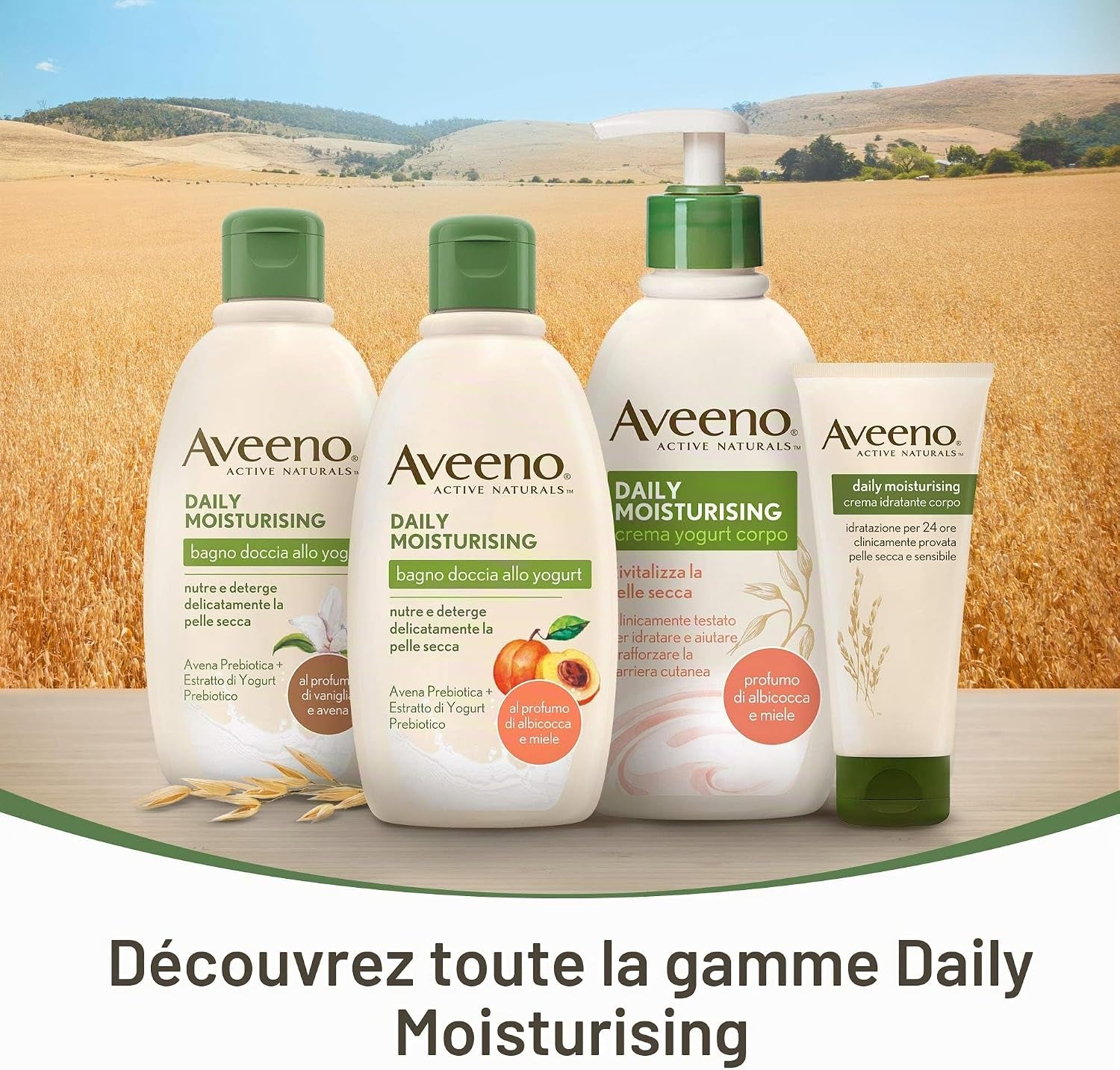 Daily Mosturising Crème Pour Le Corps Hydratant Au Yaourt, Crème Pour Le Corps Parfumée Au Miel Et Abricot, Crème Hydratante Pour Le Corps Peau Sèche À L'Avoine Et Le Yaourt Grec, 300 Ml