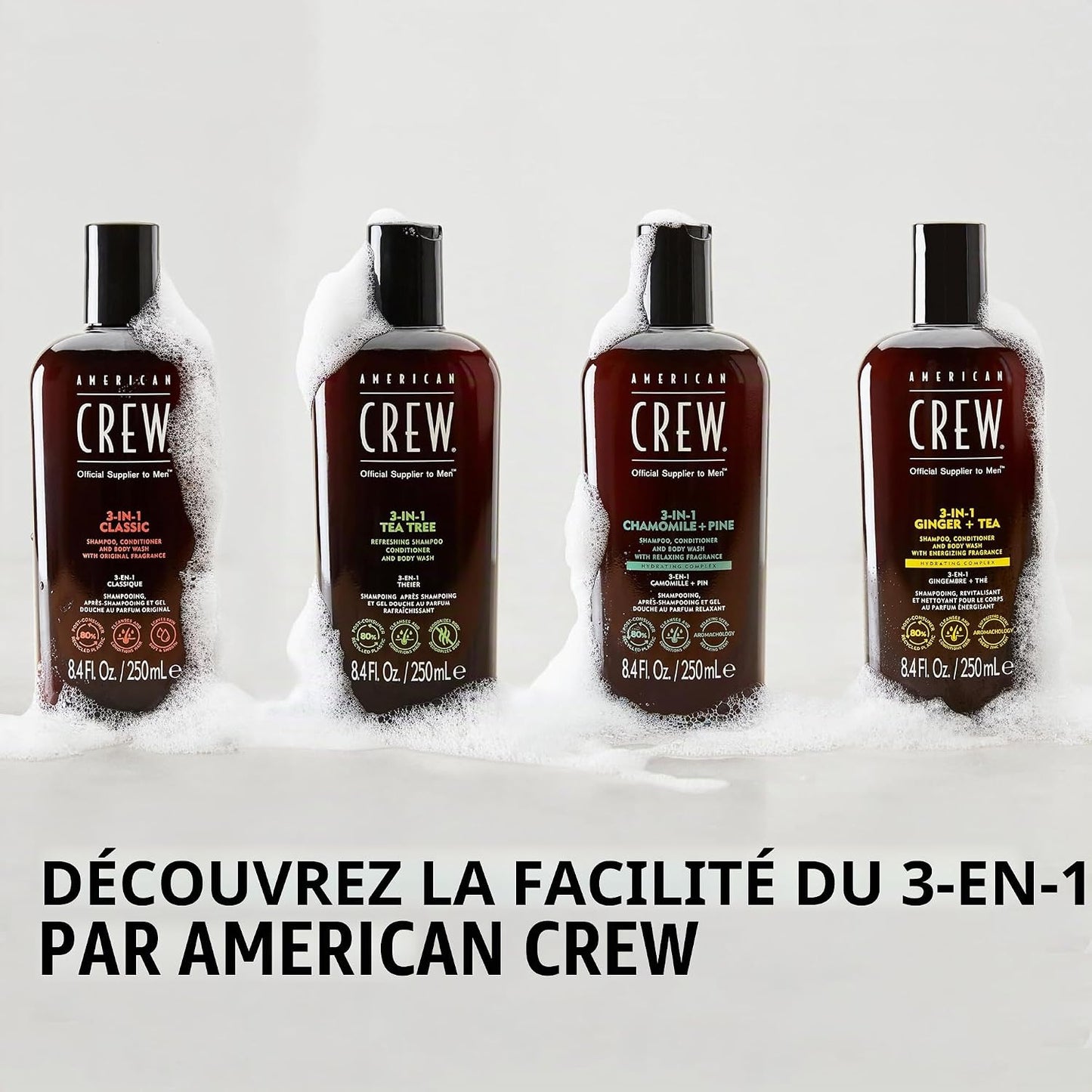 American Crew Shampoing 3 En 1 Corps Et Cheveux Original 1L | Shampooing, Après-Shampoing Et Gel Douche En Un Seul Geste, Revitalise, Hydrate Et Apaise Cheveux Et Corps.