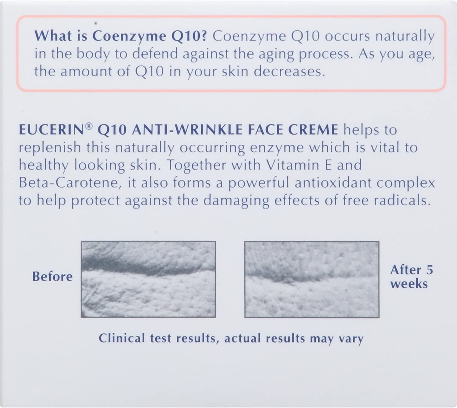 Crème Anti-Rides Pour Le Visage - Pour Peaux Sensibles - Avec Coenzyme Q10 - 48 G