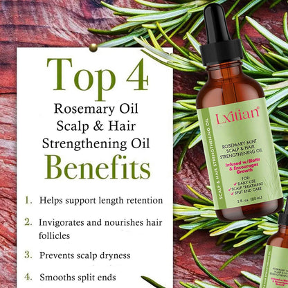 Huile De Romarin 100% Naturelle Pour Cheveux - Pure Organics Rosemary Mint Oil - Stimule La Croissance Et Prévient La Chute Des Cheveux