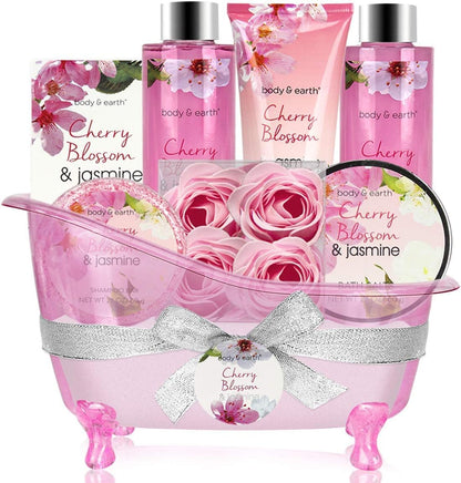 Coffret Soin - 8 Pièces Coffret Cadeau Femme | Cadeau D'Anniversaire Pour Femme Au Parfum De Cerisier En Fleur Et De Jasmin, Cadeau De Noël Pour La Famille Et Les Amis